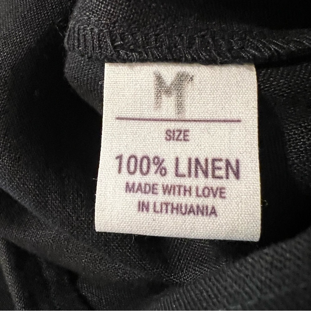 Love And Confuse Linen V Neck Jumpsuit Black Size Medium Beach Minimalist Chic - Picture 7 of 7